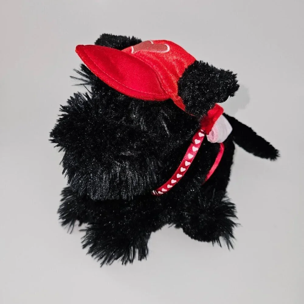Black Puppy Dog Plush Valentine's Day Cute Love Backpack Scottie Toy Gift